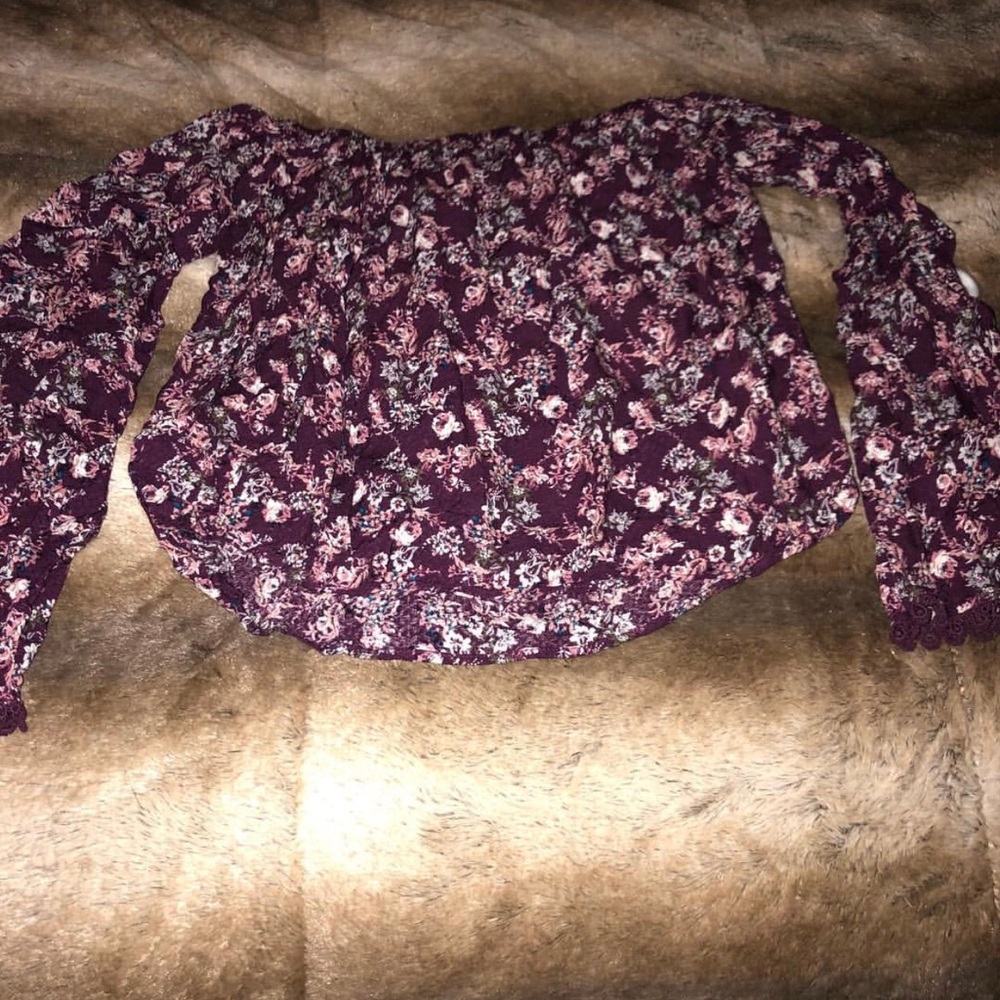 Off the shoulder floral blouse